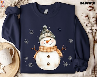 Snowman Sweatshirt, Women's Christmas Shirt, Cute Snowman T-Shirt, Winter Sweater, Christmas Season Tee, Cute Winter Sweatshirt