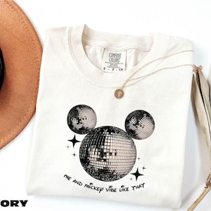 Comfort Colors Mickey Disco Ball T-Shirt, Magic Disco Ball Eras Shirt, Me and Mickey Vibe Like That Matching Shirt, Mickey Mouse Sweater