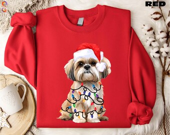 Christmas Dog Sweatshirt, Merry Christmas Shirt, Holiday Pet Parent Gift, Holiday T-Shirt, Dog Gift, Christmas Lights Sweater