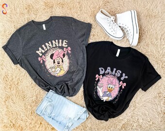 Minnie And Daisy Shirt, Disney Besties T-Shirt, Magical Kingdom Sweatshirt, Disneyland Girls Trip Tee, Coquette Bow Hoodie, Gift for Friends