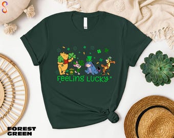 Winnie The Pooh Feeling Lucky Shirt, Disney St Patrick's Day Shirt, Winnie And Friend Shirt, Disney Shamrock Sweatshirt, Pooh Bear Lucky Tee