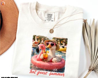 Silly Goose Summer Shirt, Beach Goose Tee, Funny Goose Sweater, Summer Vacation Shirt, Funny Summer Tee, Comfort Colors T-Shirt