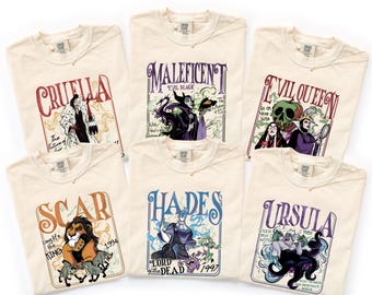 Disney Villains Characters Shirts, Cruella Tee, Maleficent Sweater, Evil Queen Sweatshirt, Family Matching Shirt, Comfort Colors T-Shirt