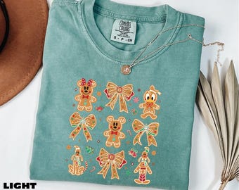 Disney Gingerbread Shirt, Mickey and Friends Christmas Sweatshirt, Holiday Cookie Sweater, Comfort Colors T-Shirt