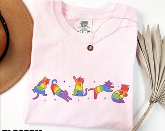 LGBTQ Cat Shirts, Cat Lover Tee, Love Is Love Sweater, Equal Rights Sweatshirt, Political Activism Comfort Colors T-Shirt