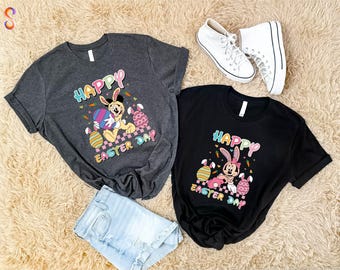 Happy Easter Day Shirt, Disney Minnie Mickey Easter Sweater, Disney Couple Shirts, Easter Day Gift, Disney Matching Shirt, Disney Family Tee