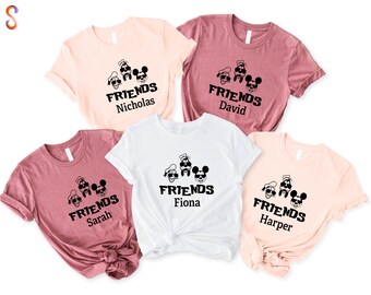 T-shirt Disney personnalisé avec nom, T-shirt Mickey et ses amis, Sweat-shirt assorti Disney, Cadeau pour meilleure amie, Sweat à capuche Disneyland personnalisé