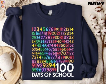 100 Days Of School Sweatshirt, Student Shirt, Back to School Sweater, Happy School T-Shirt, Gift For Teacher, Kindergarten Teacher Tee