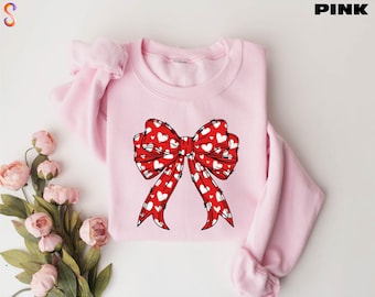 Alla hjärtans dag-kokett-tröja med rosett, tröja med hjärtformad rosett, alla hjärtans dag-present till flickvän, kokett-tröja med rosett, alla hjärtans dag-hoodie