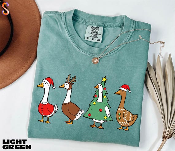 Christmas Goose Shirt, Just A Jolly Goose Tee, Funny Christmas Sweatshirt, Cute Holiday Sweater, Xmas Gifts, Comfort Colors T-Shirt