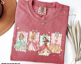 T-shirt Disney Princesse Saint-Valentin, Sweat-shirt Voyage Disney, T-shirt Princesse Mignon, Cadeau Saint-Valentin Disneyland, T-shirt Comfort Colors