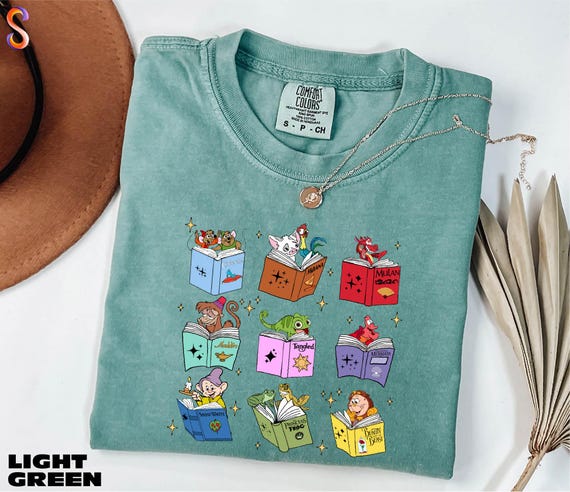 Disney Princess Sidekicks Book Club Shirt, Book Lover Gift, Disney Reading Tour Sweatshirt, Librarian Sweater, Comfort Colors T-Shirt