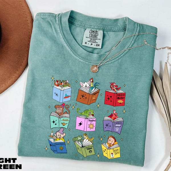 Disney Princess Sidekicks Book Club Shirt, Book Lover Gift, Disney Reading Tour Sweatshirt, Librarian Sweater, Comfort Colors T-Shirt
