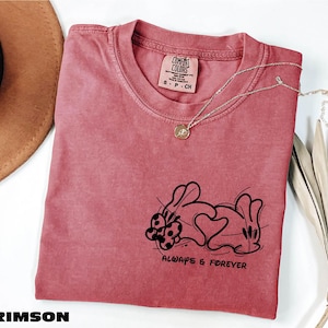 Comfort Colors Always and Forever T-Shirt, Mickey and Minnie Heart Hands Shirt, Disney Couples Shirt, Mickey and Minnie Sweatshirt