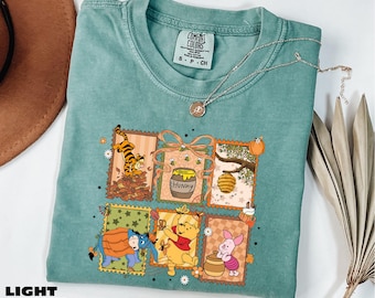 Winnie the Pooh Shirt, Disney Fall Season Sweater, Pooh Bear Sweatshirt, Disney Trip Tee, Pooh and Friends Comfort Colors T-Shirt
