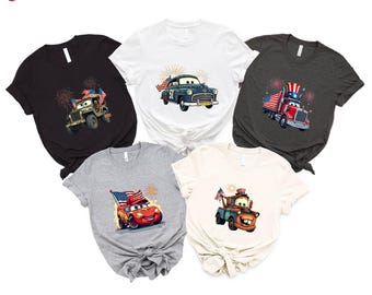 Disney Cars Happy 4th of July Shirts, Family Patriotic T-Shirt, Happy Independence Day Sweater, 4th July Group Tee, Patriotic Sweatshirt