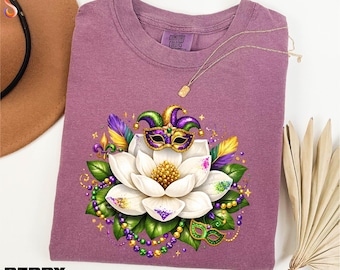 Camisa Mardi Gras, suéter de flores, sudadera del festival de Nueva Orleans, camiseta Laissez Les Bons Temps Rouler, camiseta Comfort Colors