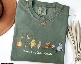 Custom Pooh Bear Shirt, Disney Trip Sweatshirt, Personalized Winnie the Pooh Sweater, Disneyland Family Tee, Comfort Colors T-Shirt