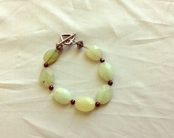 NWTS Bracelet Aventurine flat faceted beads.