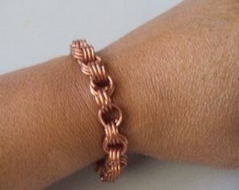 Bracelet in Copper Wire Coils  Loop Du Loop