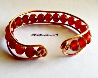 Carnelian Copper Bohemian Bangle