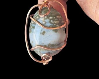 Orby Ozean Jaspis Ring in Kupfer