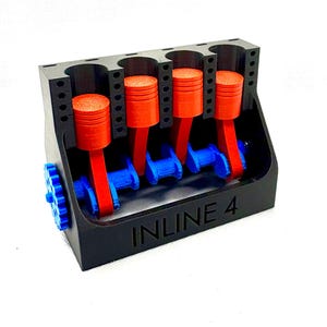 Functional 4-Cylinder Piston Engine Model: Mechanical Engineering Gift