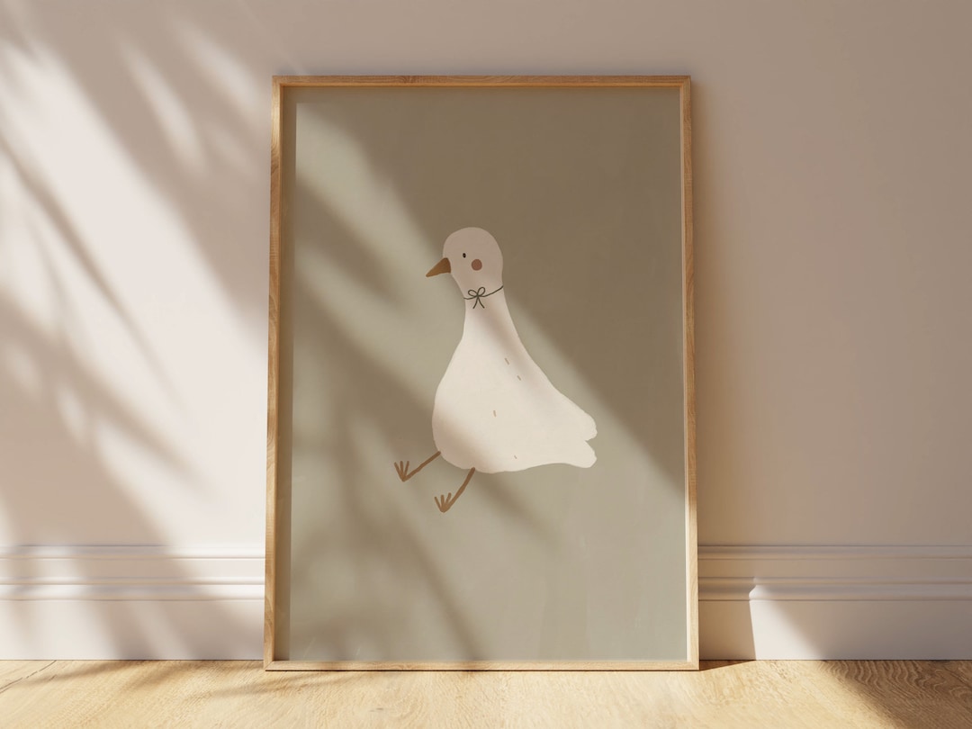 Silly Little Goose Printminimal Boho Nursery Printcute Animal Wall ...