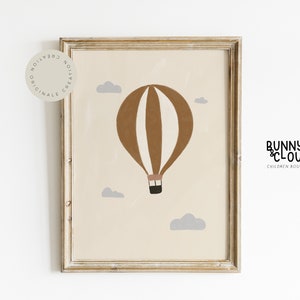 Hot Balloon Print Minimal Boho Nursery Decor Kid Print Gender Neutral Kids Room Decor Scandinavian Art Baby Shower Gift Boy Digital Print