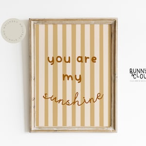 Boho You are my Sunshine Print Minimalistyczny wystrój pokoju dziecięcego Uroczy cytat Print Neutralny pod względem płci Wystrój pokoju dziecięcego Skandynawska sztuka, wydruk cyfrowy