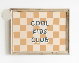 Cool Kids Club PrintPlayroom DecorCute Love Quote PrintNeutral GenderNursery Kids Room DecorScandinavian Art Digital Print