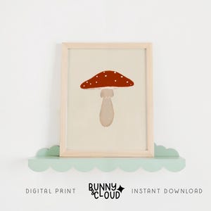 Mushroom Print Baby Nursery Art Mushroom Poster Woodland Wall Decor Kids Room Decor Mushroom Printable Mushroom Watercolor Toddler Wall Art