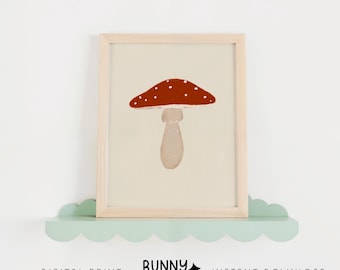 Mushroom Print Baby Nursery Art Mushroom Poster Woodland Wall Decor Kids Room Decor Mushroom Printable Mushroom Watercolor Toddler Wall Art