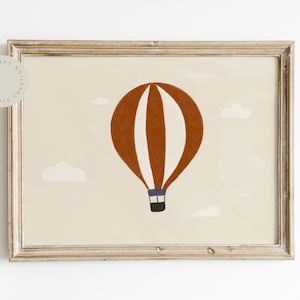 Hot Air Balloon Nursery Print Minimal Boho Decor Gender Neutral Kids Room Decor Scandinavian Art Baby Shower Gift Digital Print