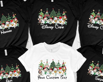 Personalisierte Disney Weihnachten Crew Shirt, Weihnachten Familie Urlaub T-Shirt