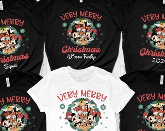 Aangepaste Disney kerstfamilieshirts, bijpassende Mickey en Minnie-shirts