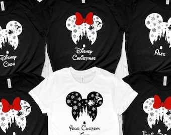 Benutzerdefinierter Text Disney Weihnachten Shirt, Familie Disneyland Tee