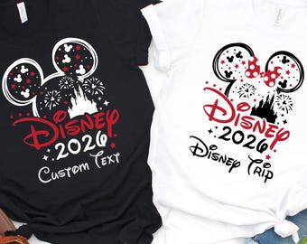 Camiseta personalizada Disney 2026, camiseta de viaje familiar Disney, nombre personalizado, camisetas de vacaciones a juego para los amantes de Disney, camiseta de vacaciones Disney 2026