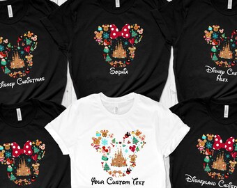 Benutzerdefinierte Disney Weihnachten Shirt, Familie passendes Disneyworld Tee