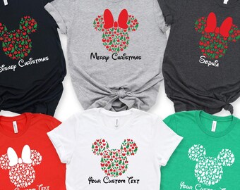 Personalisierte Disney Weihnachten Shirt, Familie passende T-Shirts
