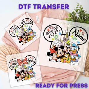 Custom Mickey&Friends DTF, Disney Trip 2025 Dtf, WDW DTF, Ready For Press Matching Transfer, Disneyland Castle Heat Press,Dtf Transfer Cheap