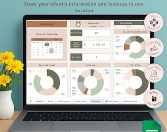 Client and Invoice Tracker Google Sheets | CRM Spreadsheet | Track Clients, Invoices & Payments | Small Business Organizer Template