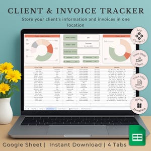 Client & Invoice Tracker: Small Business Google Sheets CRM (Digital Download)