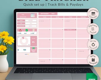 Bill Tracker Spreadsheet, Google Sheets Zahlungskalender (Digitaler Download)
