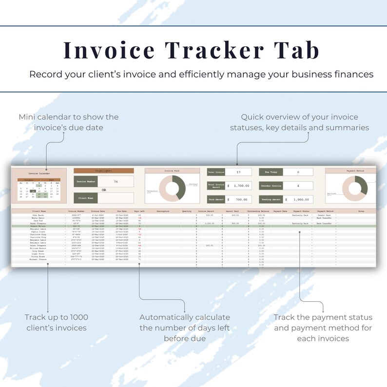 Client and Invoice Tracker Google Sheets | CRM Spreadsheet | Track ...