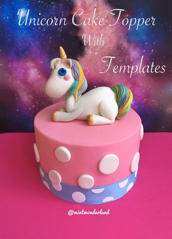 magical unicorn cake topper with templates tutorial pdf etsy
