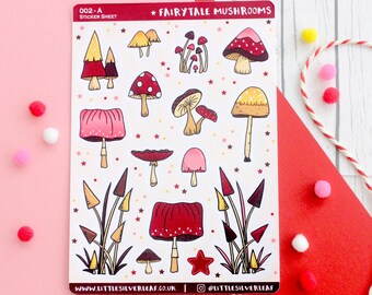 Fairytale Mushroom Stickers - Magical Mushroom Sticker Sheet