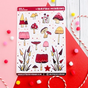Fairytale Mushroom Stickers - Magical Mushroom Sticker Sheet