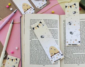 Honey Bee Double Sided Bookmarks - Set of 2 - Busy Bee and Bee Happy