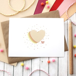 Love Heart - Happy Mail Postcard - Glitter Postcard